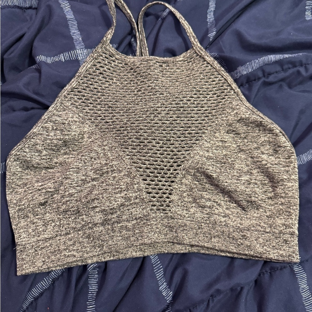 Charcoal Mesh Sports Bra